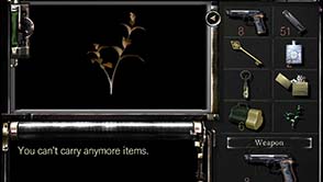 Resident Evil HD - inventory full